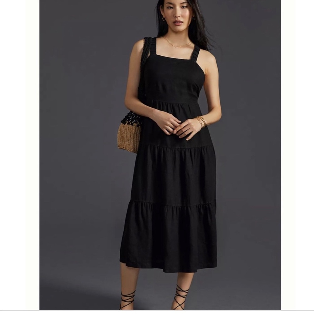 NWOT Anthropologie Cloth & Stone Crossback Linen Dress